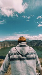 person in the mountains