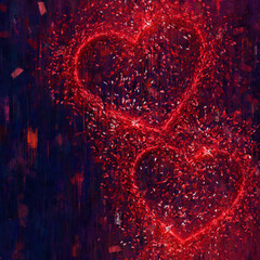 red heart background