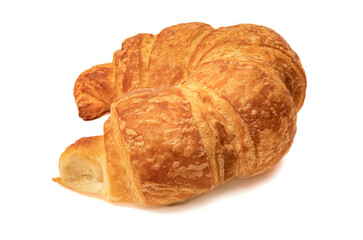 Plain croissant isolated on white background