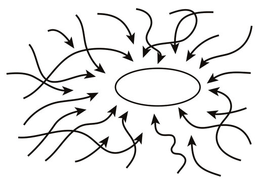 Diagram with arrows. Brainstorming concept.