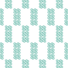Seamless abstract geometric pattern. Green, white. Vector illustration. Infinity circles. Lines. Vertical ornament. Digital design for textile fabrics, wrapping paper, background, wallpaper, cover.