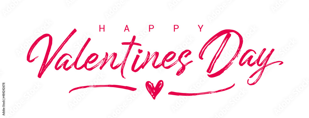 Fototapete valentine's day creative elegant text, handwriting horizontal web banner. valentines congrats. handd