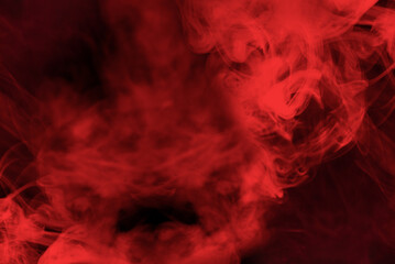 Fototapeta na wymiar Red steam on a black background.