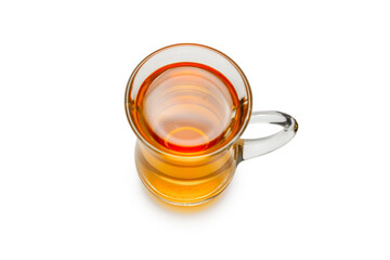 A turkish glass of tea isolated on white background.