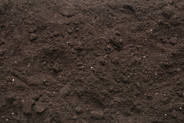 Black land for plant background. Top view.