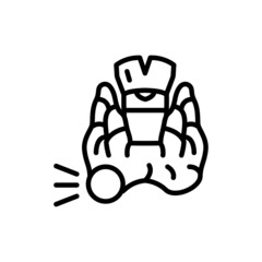 Thyroid cancer line icon. Isolated vector element.