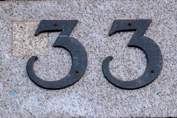 Close Up House Number 33 At Amsterdam The Netherlands 29-1-2022