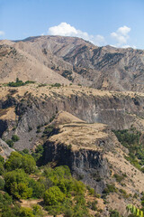 Symphony of stones from afar. Garni gorge, Armenia.