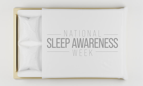 National Sleep awareness week is observed every year in March, intended to be a celebration of sleep and a call to action on important issues related to sleep. 3D Rendering