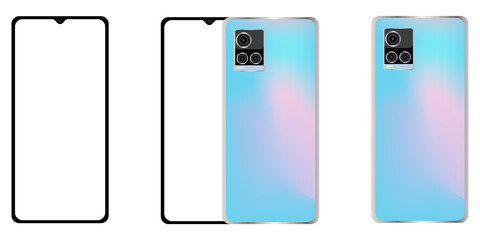 Modern blue smartphone, great design for any purposes. Smartphone mockup.