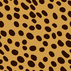 seamless pattern with wild cat skin print. flat vector illustration isolated on white background.