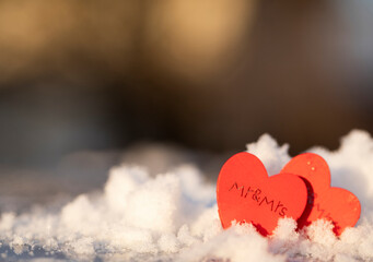 Fototapeta premium heart in snow