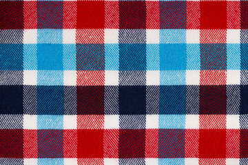 plaid pattern. Scottish plaid texture. Blue, red white plaid texture