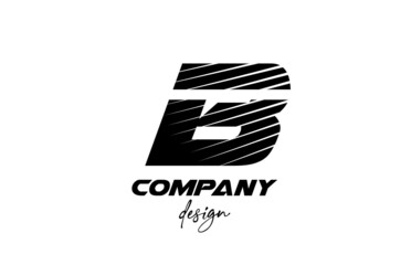 white and black B alphabet letter icon logo. Creative design for company and business with sliced bold style