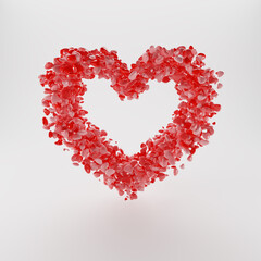 Happy Valentine's Day Banner Greeting Card Big Heart Shape. 3d scene design. Suitable for Valentine's Day and Mother's Day.