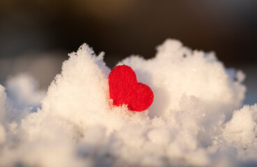 Fototapeta premium heart in the snow