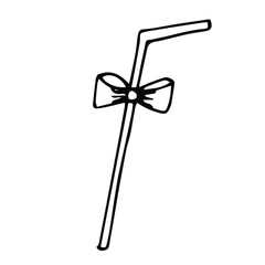 Cocktail tube vector illustration, hand drawing doodle