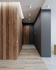 3d interior of empty living room in modern style