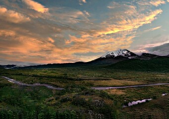 sunset in the mountains