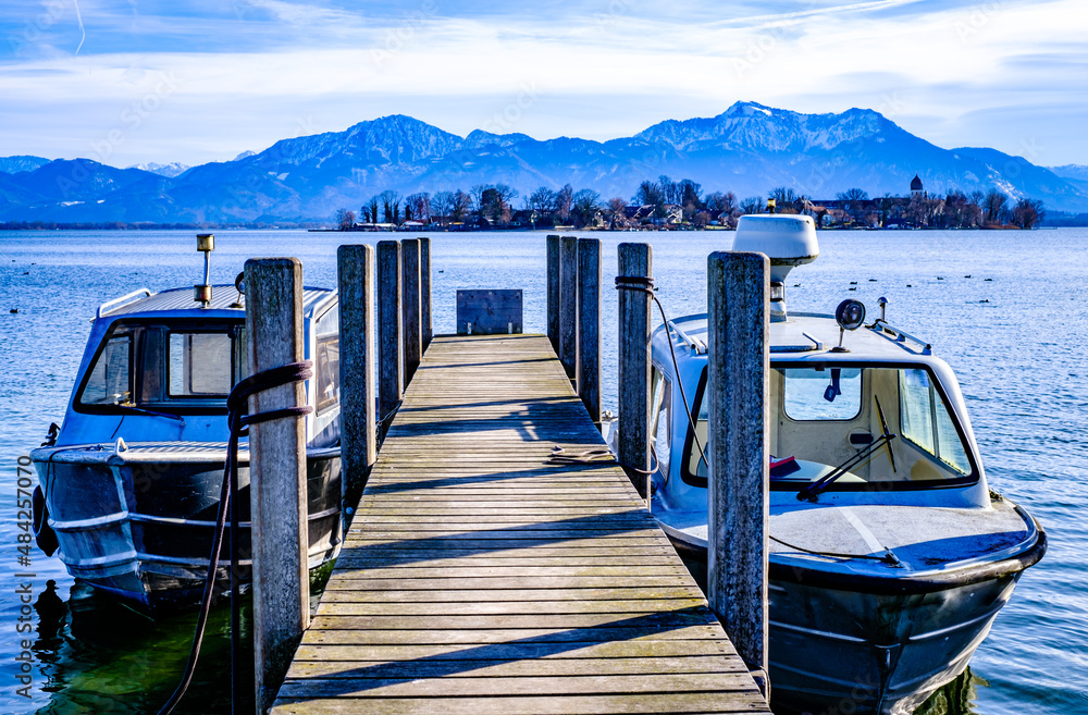 Canvas Prints lake chiemsee in bavaria at gstadt