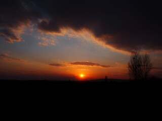 Magic Sanset in beautiful winter