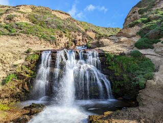 waterfall in the mountains