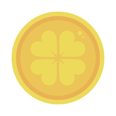 gold coin with clover