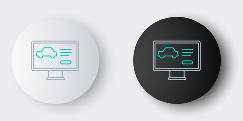 Line Hardware diagnostics condition of car icon isolated on grey background. Car service and repair parts. Colorful outline concept. Vector