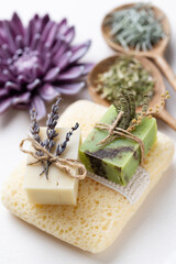 Handmade natural soap with herbal.