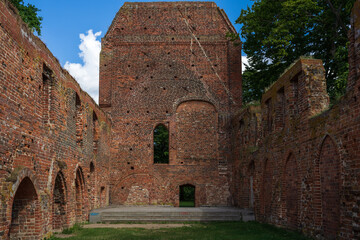 Fototapeta na wymiar Ruins of Eldena Abbey (Hilda Abbey) - is a former Cistercian monastery near the present town of Greifswald in Mecklenburg-Vorpommern, Germany.