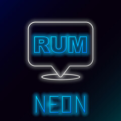 Glowing neon line Alcohol drink Rum bottle icon isolated on black background. Colorful outline concept. Vector