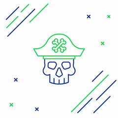 Line Pirate captain icon isolated on white background. Colorful outline concept. Vector