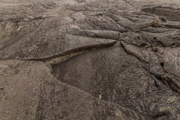 Lava fields in Erta Ale volcano crater, Ethiopia