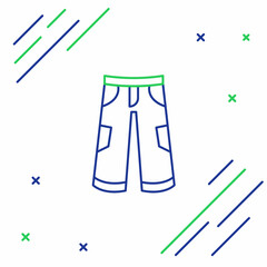 Line Pants icon isolated on white background. Trousers sign. Colorful outline concept. Vector