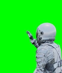 Astronaut isolated on green background perfect for photo compositing