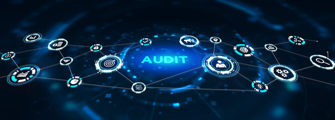 Business, Technology, Internet and network concept. Audit business and finance concept. 3d illustration