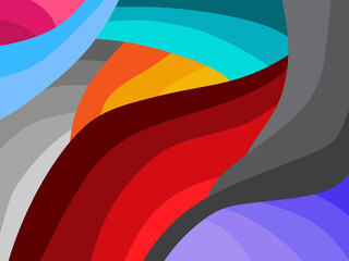 Abstract background with gradient and colorful waving lines pattern