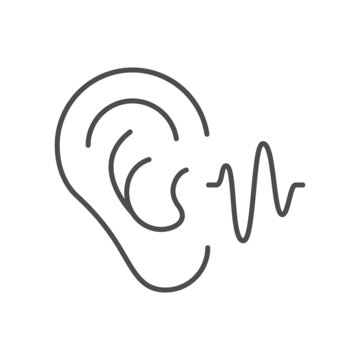 recommend clip art: Human hearing line outline icon