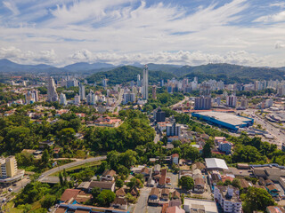 Vista aérea panoramica da cidade de Blumenau em Santa Catarina