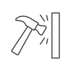 Repair process line outline icon