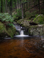 Waterfall on river Ilse in forest Harz, Germany
