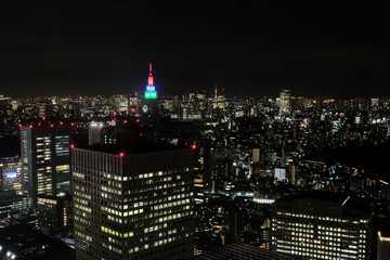 Fototapeta na wymiar Amazing panoramic view of Tokyo city at night