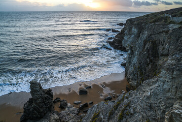 Beautiful sea landscape, Atlantic Ocean coast in France.