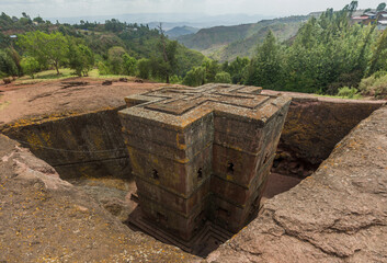 Saint George (Bet Giyorgis) rock-hewn church in Lalibela, Ethiopia