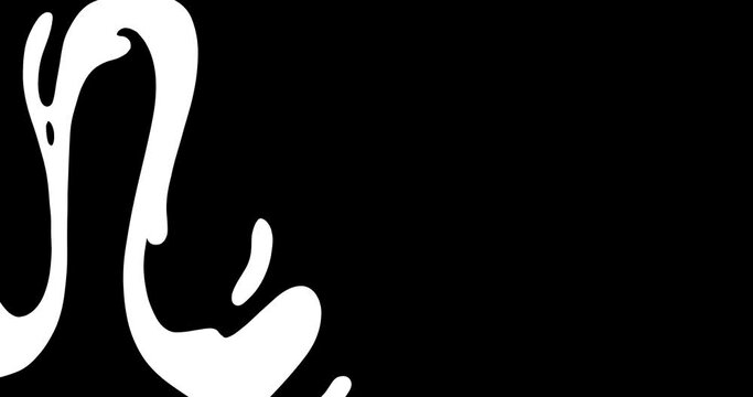 Set of Liquid Transitions in hand drawn cartoon doodle style on transparent background. Motion Graphics Pack with Alpha channel. Transition Black and White Masks Templates in 4K for Editing Footages. 