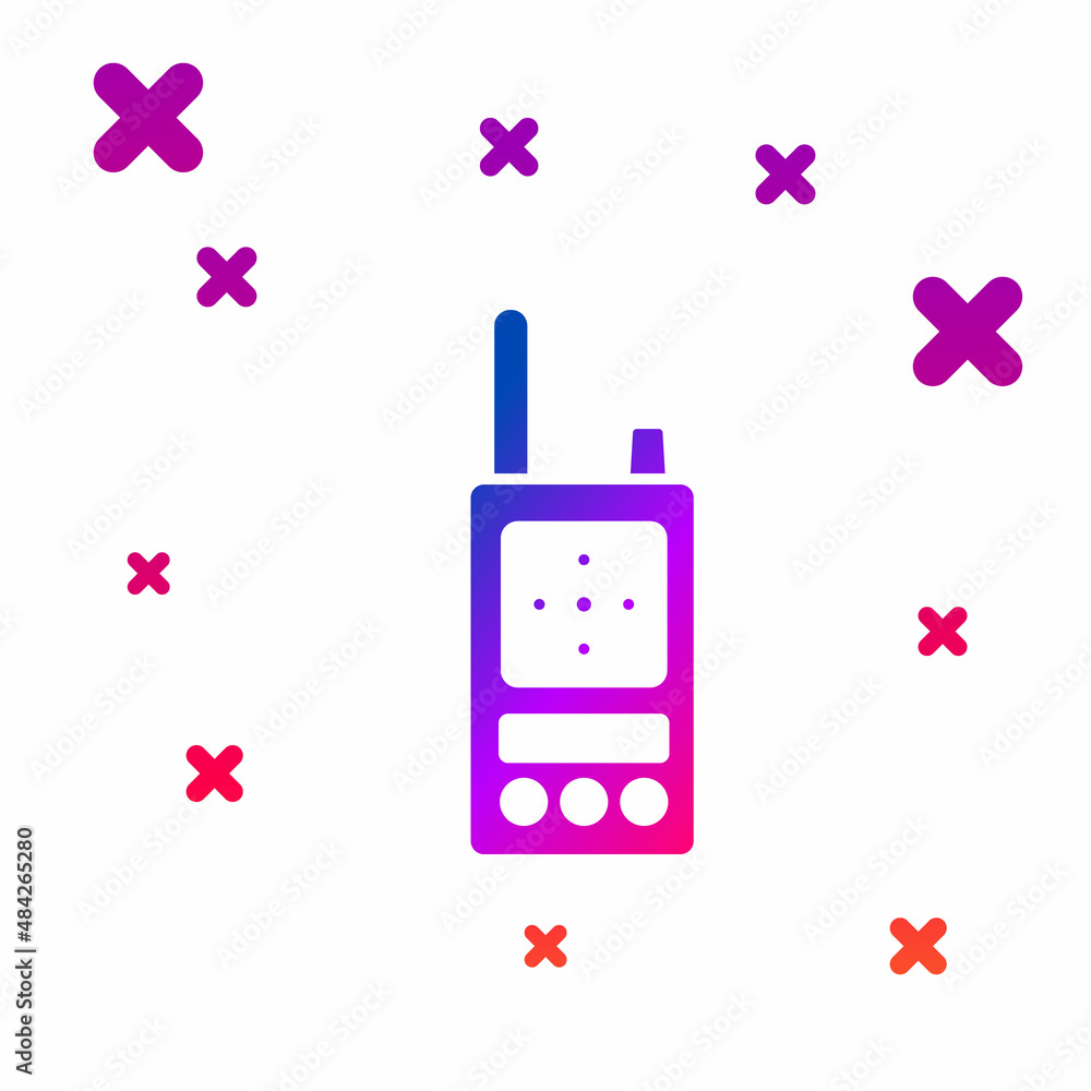 Poster color walkie talkie icon isolated on white background. portable radio transmitter icon. radio transc