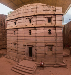 Bet Amanuel rock-hewn church in Lalibela, Ethiopia