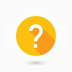 Question mark sign icon, vector illustration. Flat design style with long shadow. FAQ button. Asking questions. Ask for help. Question mark stamp. Need information. Query.