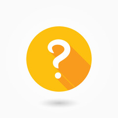 Question mark sign icon, vector illustration. Flat design style with long shadow. FAQ button. Asking questions. Ask for help. Question mark stamp. Need information. Query.