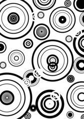 Black and white circles spiral pattern